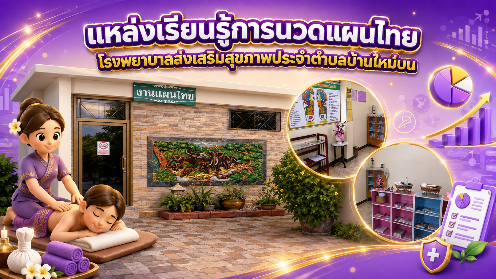 แหล่งเรียนรู้การนวดแผนไทย รพ.สต.บ้านใหม่บน ตำบลบ้านใหม่