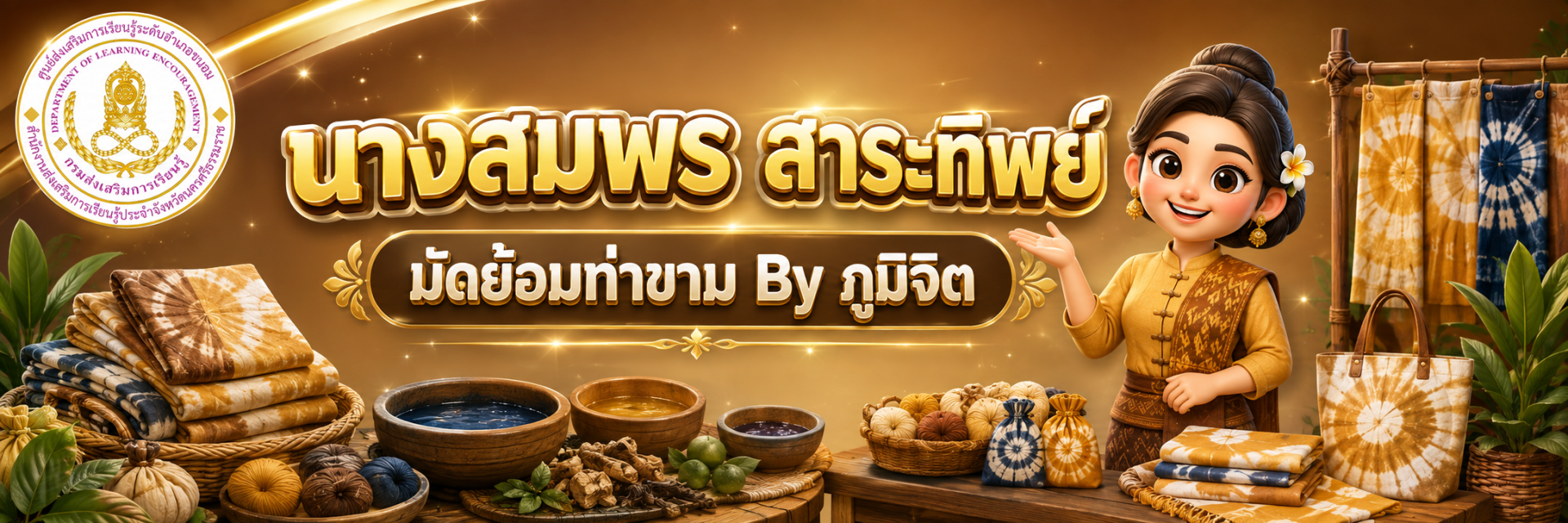 นางสมพร  สาระทิพย์ มัดย้อมท่าขาม By ภูมิจิต