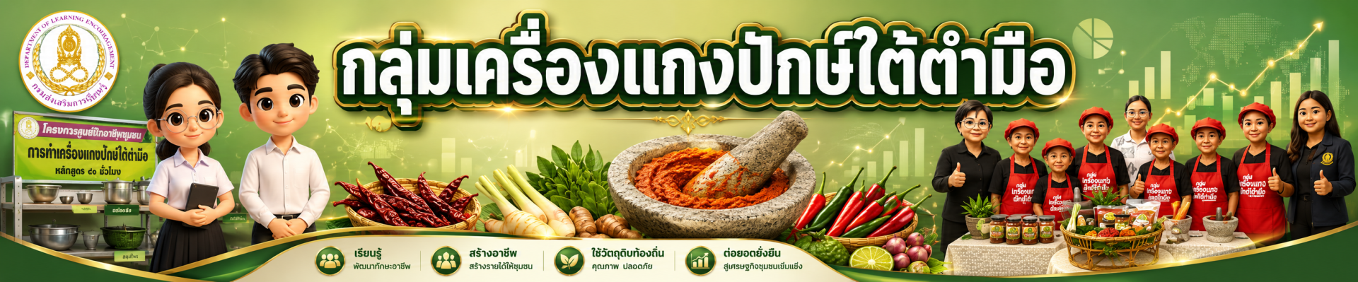แหล่งเรียนรู้ กลุ่มเครื่องแกงปักษ์ใต้ตำมือ