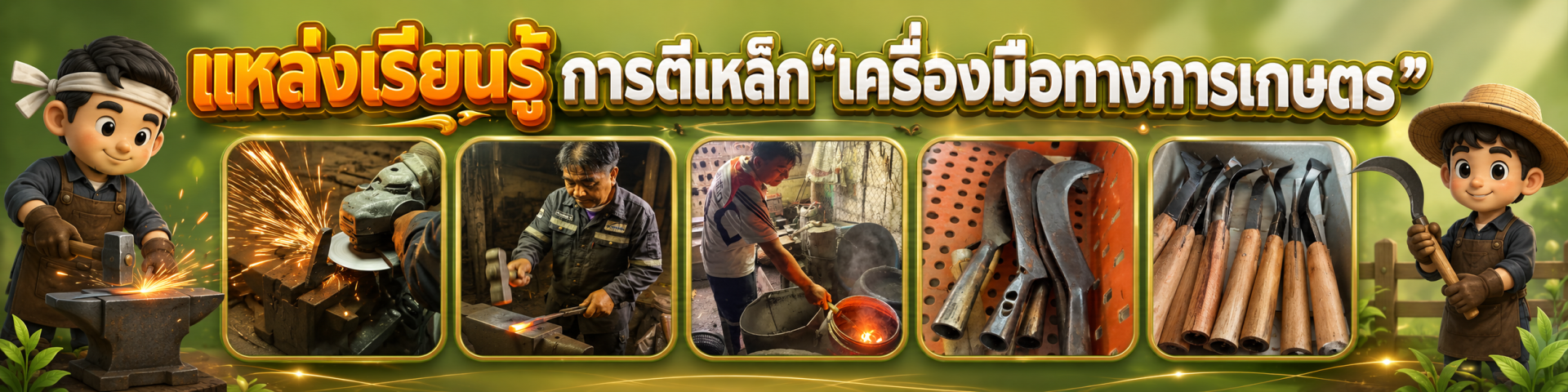 แหล่งเรียนรู้ การตีเหล็ก“เครื่องมือทางการเกษตร”
