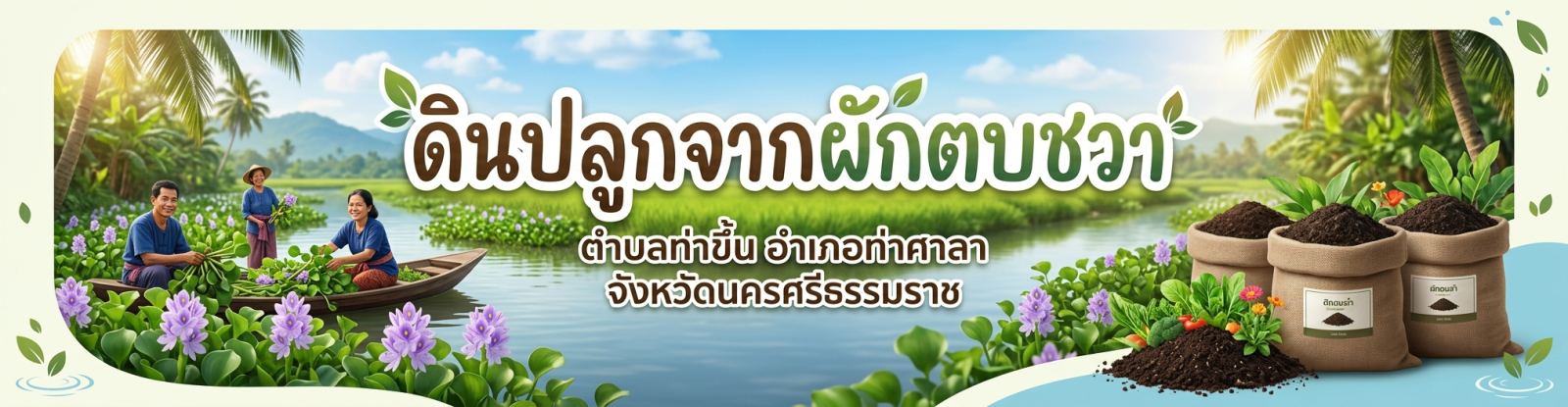 ดินปลูกจากผักตบชวา